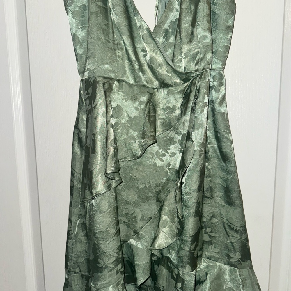 Elegant Green Floral Dress